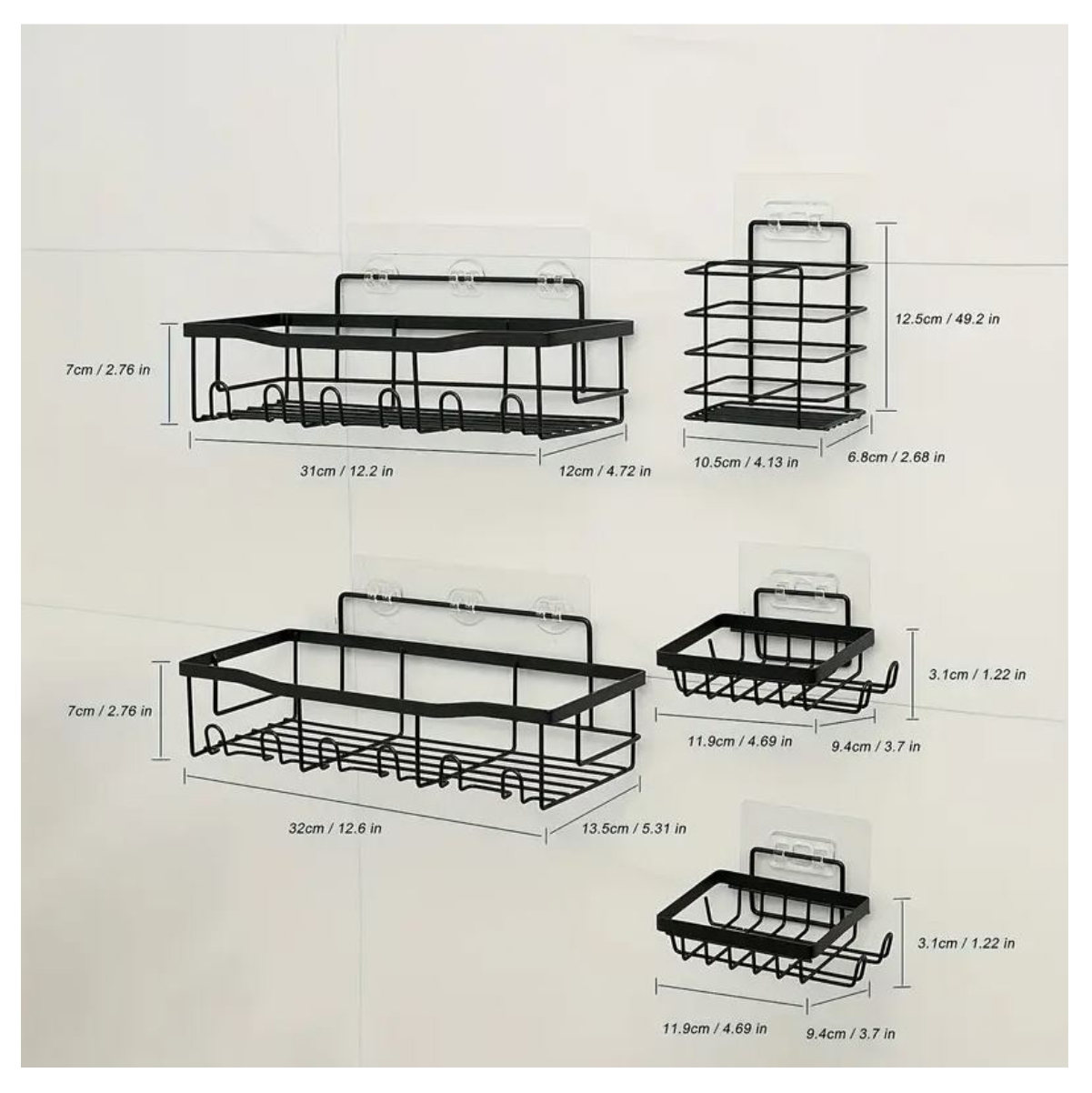 Miniatura 3 de Organizador Adhesivo Baño 5pcs Multi Uso